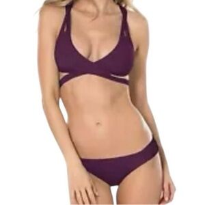 Becca by Rebecca Virtue Women's Color Code Convertible Strap Bikini in Merlot